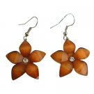 D262 Flower Jewelry Brown Shimmering Earrigns