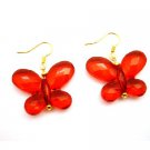 D200 Looking For Butterfly Jewelry Red Striking Butterfly Gold Hook Earring