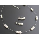 NS1237 Ivory Pearl Rhinestones Perfect for Brides Or Bridesmaid Jewelry Set