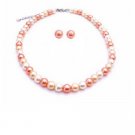 NS880 Fascinate Jewelry Peach Ivory Tangerine Pearls Prom Custom Jewelry Set