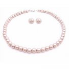 NS838 Bridal Shower Gifts Pearls Jewelry Champagne Pearls Necklace Set