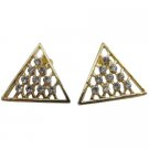 UER692  Triangle Stud Earrings CZ Studs Gold Triangle Earrings
