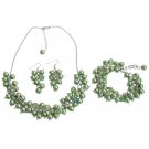 NS1301 Wedding Pearl Necklace Beaded Chunky Jewelry Kelly Green Pearls Glamorous Gift