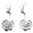 UER466 Metal Stem w/ Metal Leave Dangling Earrings Artistic Designed Earrings