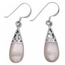 SER090 White Opal Inlay Teardrop Earrings Girl Friend Gift Beautiful Teardrop