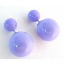 UER752 Double Sided Earrings In Gorgeous Stunning Purple Bubble Bead Inexpensive Deal
