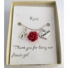 GC519 Wedding Gifts Personalized Flower Girl Necklace Rose Pendant