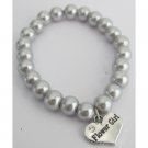 GC511 Junior Bridesmaid Flower Girl Gray Pear Bracelet Wedding Gift