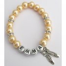 GC466  Ballerina Jewelry Ballet Shoe Bracelet Party Favor Gift Yellow Pearls