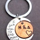 I Love You to the Moon and Back, Lucky Penny Keychain, Personalized Couples gift