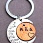 I Love You to the Moon and Back, Lucky Penny Keychain, Personalized Couples gift