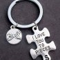 I Love You to Pieces KeyChain W/Pinky Promise Charm,Puzzle Piece Couples Keyring