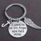 I used to be his angel now he is mine Keychain,In memory of Dad,Father Memorial
