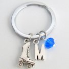 Personalized Roller Skate Keychain,Custom Keychain,Custom Key Ring with Initial
