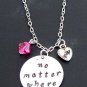 No matter where initial necklace long distance personalized 3 bff jewelry