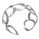 Sterling Silver 92.5 Round Rings Cuff Bracelet Silver w/ Stamped 92.5 Bracelet