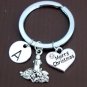 Personalized Christmas Keychain with Initial Candle Charm Christmas gift for her