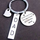 Dad Keychain,Father's Day Gift, To the World You are One,To Me You Are the World