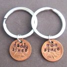 Daddy Since,Mommy Since Penny Keychain,Lucky Penny Keychain,Mom dad Gift