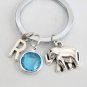 Elephants Keychain,animal keychain,personalized keychain,initial custom keychain