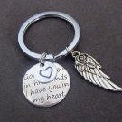 God has you in his hands I have you in my heart,Angel Wing Bereavement KeyChain,