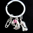 New Mom Keychain,Gift For New Momn Jewelry Footprint Gift for new mom