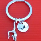 Gymnast Keychain,Gymnast Key Ring,Gym Team Gift, Exercise Initial Keychain