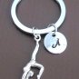Gymnast Keychain,Gymnast Key Ring,Gym Team Gift, Exercise Initial Keychain