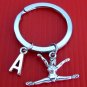 Gymnast Keychain,Gymnast Key Ring,Exercise Keychain,Initial Personalized Gymnast