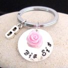 Big Sis Keychain Big Sis Key Ring Big Sis Charm Personalized Initial Key chain