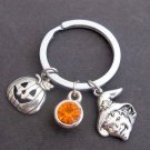 Halloween Key Chain,Purmpkin Key Ring,Jack O Lantern Keychain,Halloween Pumpkin