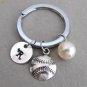 Baseball Softball keychain number keychain,personalized sports Coach's key ring