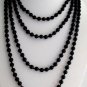 Black Pearl 100 Inches Long Necklace Hand Knotted Multi Strand Pearl Statement