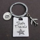 Safe Travels Key Chain,Pilot Gift,Airplane Keychain,Traveling Keychain,Aviation