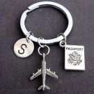 Personalized Passport traveling document, airplane keyring,Flight attendant gift