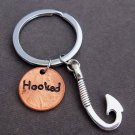 Hooked on you Keychain, Lucky Penny Keychain, Boyfriend gift, Fishing Keychain
