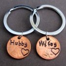 Personalized Couple Keychain, Hubby Wifey KeyChain, Wedding gift for newly weds