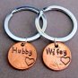 Personalized Couple Keychain, Hubby Wifey KeyChain, Wedding gift for newly weds