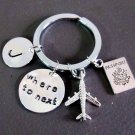 Where to Next Keychain,Adventure Keychain, Gift for Travelers, Airplane Keychain