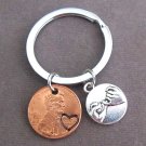 Pinky Promise Heart Keychain, Lucky Penny Keyring, Pinky Promise Penny Keychain