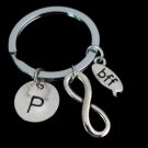 Personalized keychain,bff infinity keychain,Best Friend keyring,infinity keyring