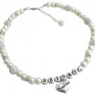 Children Necklace Personalized Christmas Jewelry Off White Pearl Necklace