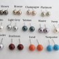 Child Initial Baptism Flower Girl Swarovski Pearl Initial Bracelet Stud Earrings