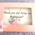 Personalized Bridesmaid with Rose Flower Hand Stamped Initial Children's Jr.Brid