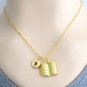 Gold Book Necklace Initial Book Necklace- Open Book Necklace Party Favors