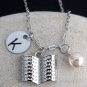 Personalized Book Necklace Hand stamped Monogram Book Lover Necklace Party Favor