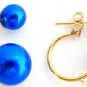 Double Sided Blue Pearl Bridesmaid Wedding Jewelry Bridal Earrings