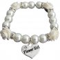 Flower Girl gift Bracelet Ivory Color Pearls Rose Flower Diamante spacer