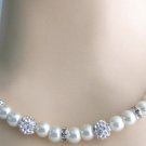 Wedding Pearl Rhinestones Necklace Bridesmaid Gift Necklace Bridal Jewelry