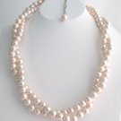 Blush Pink Twisted Pearl Necklace Baby Pink Pearl Bridesmaid Wedding Necklace